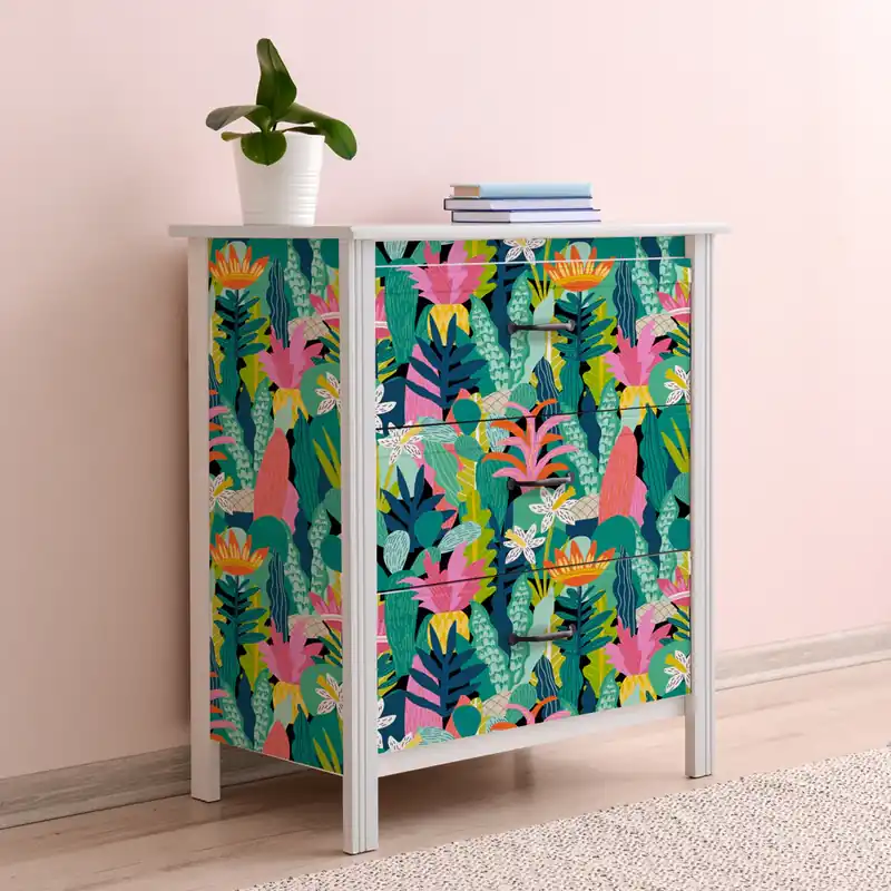 Betaalbaar Pellicola adesiva Tropical Naif - 40x200 cm