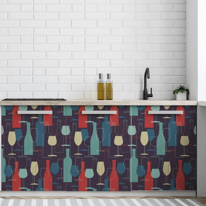 Pellicola adesiva Glasses and bottles - 40x200 cm Betrouwbaar