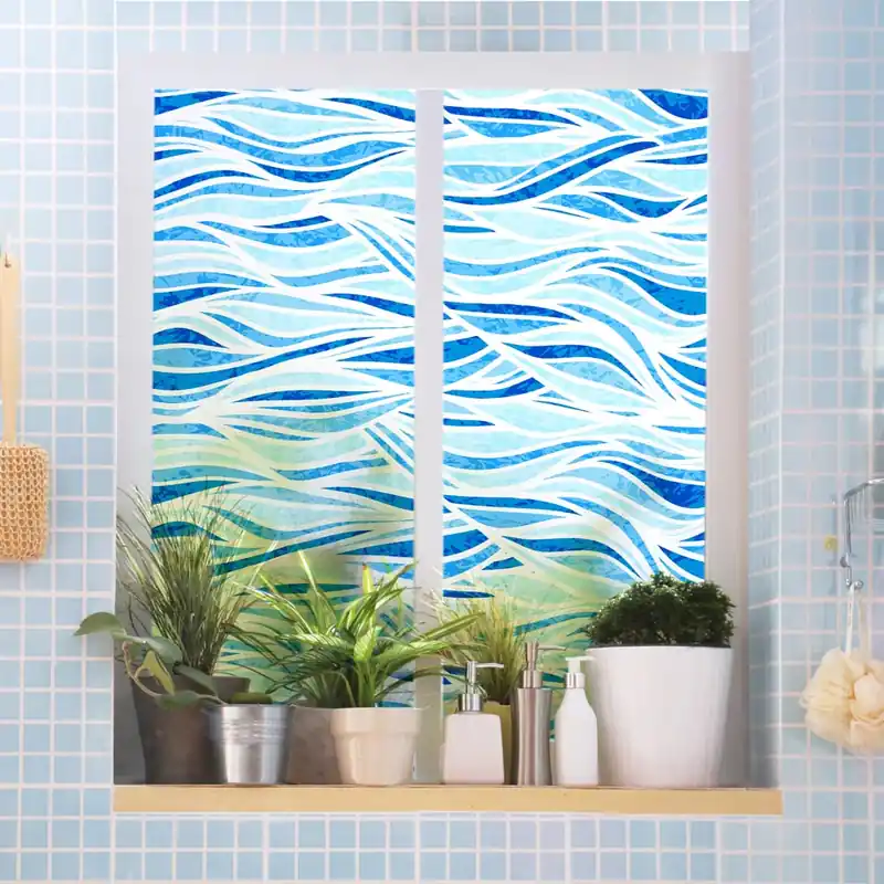 Pellicola adesiva per vetro Onde - 60x100 cm Weekendaanbieding