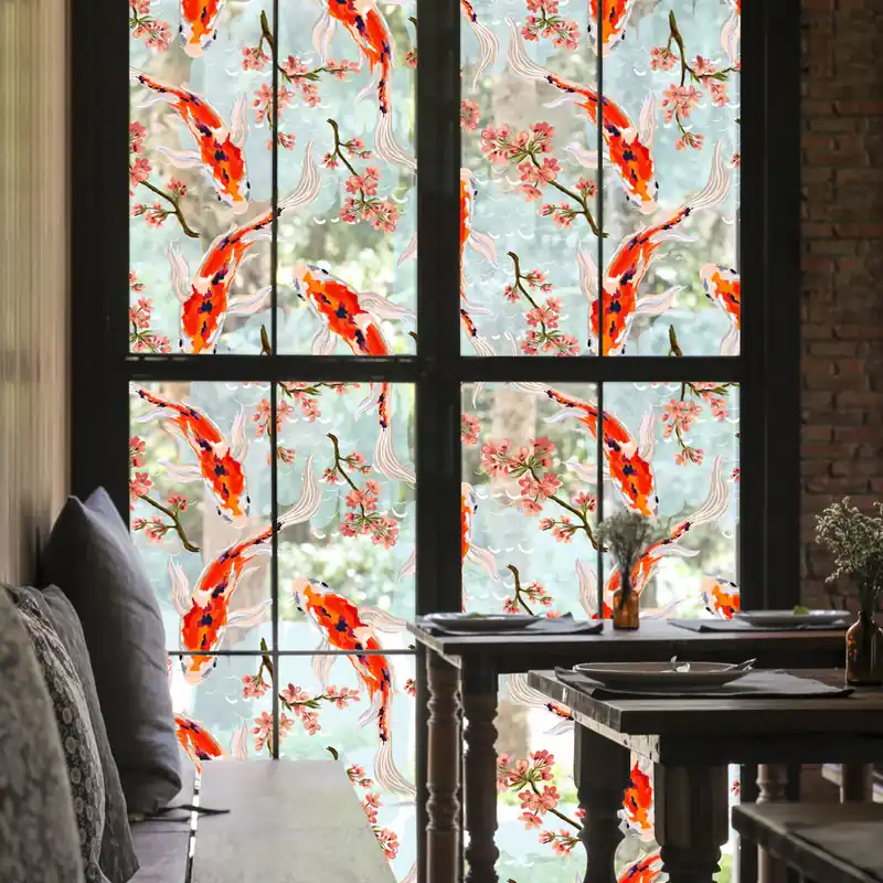 Beste Prijs Pellicola adesiva per vetro Carpe koi - 60x100 cm