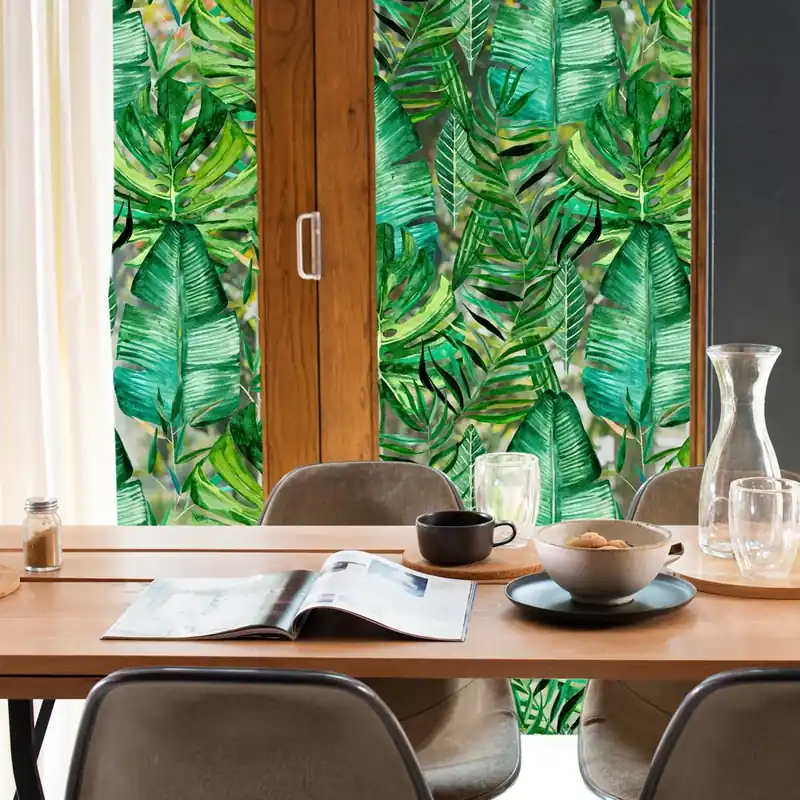 Pellicola adesiva per vetro Tropical leaves - 60x100 cm Koop Vandaag