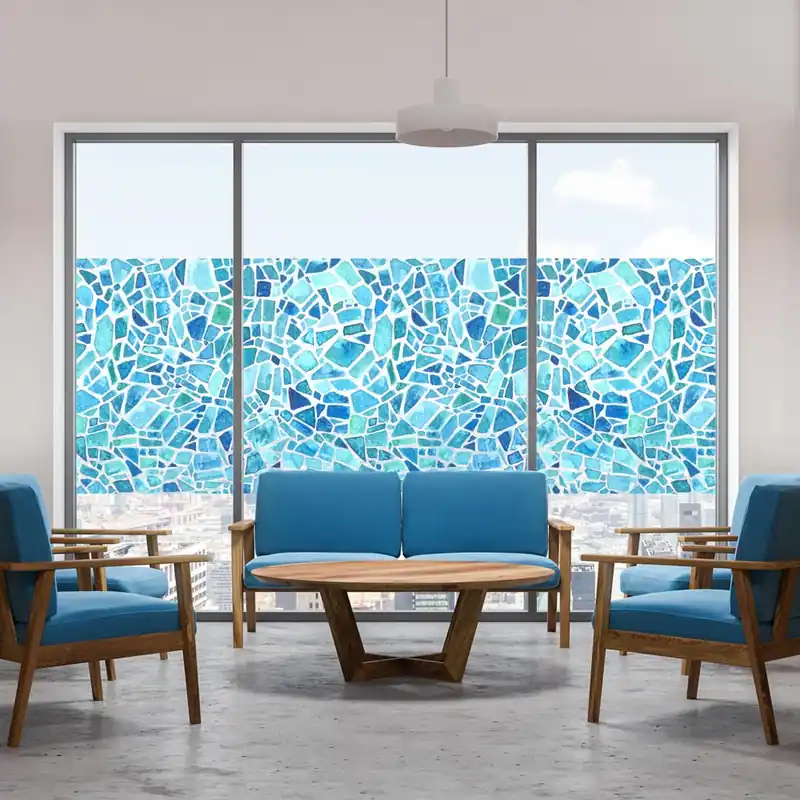 Express Levering Pellicola adesiva per vetro Azzurro - 60x100 cm