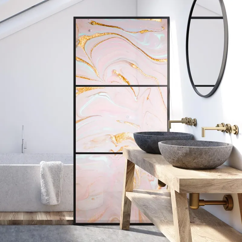 Direct Verzonden Pellicola adesiva per vetro Marmo rosa - 60x100 cm