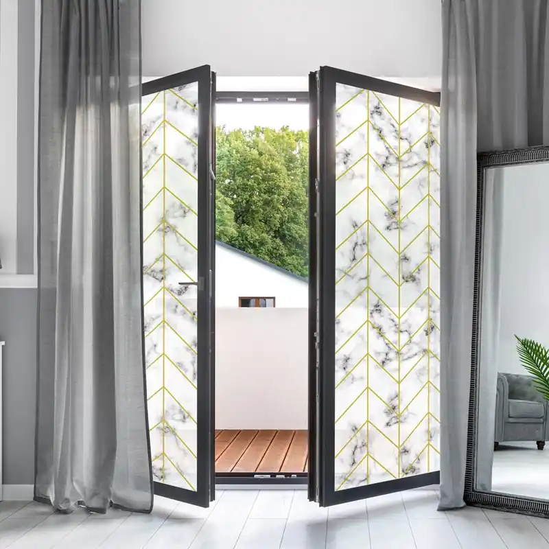 Pellicola adesiva per vetro Marmo design - 60x100 cm Laatste Versie