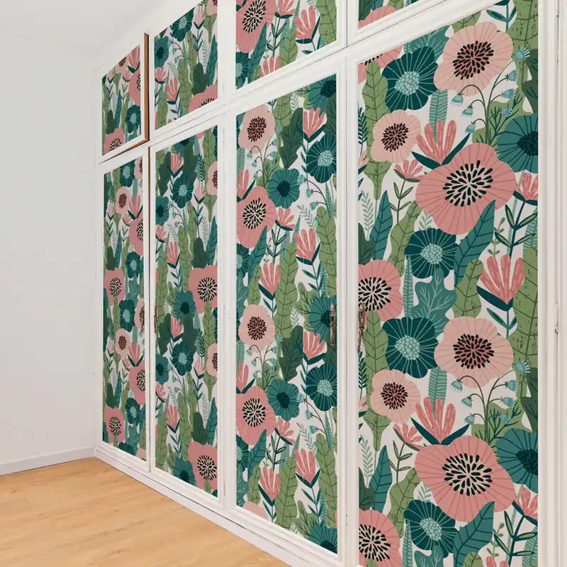Bestel Nu Pellicola adesiva Pink garden - 40x200 cm