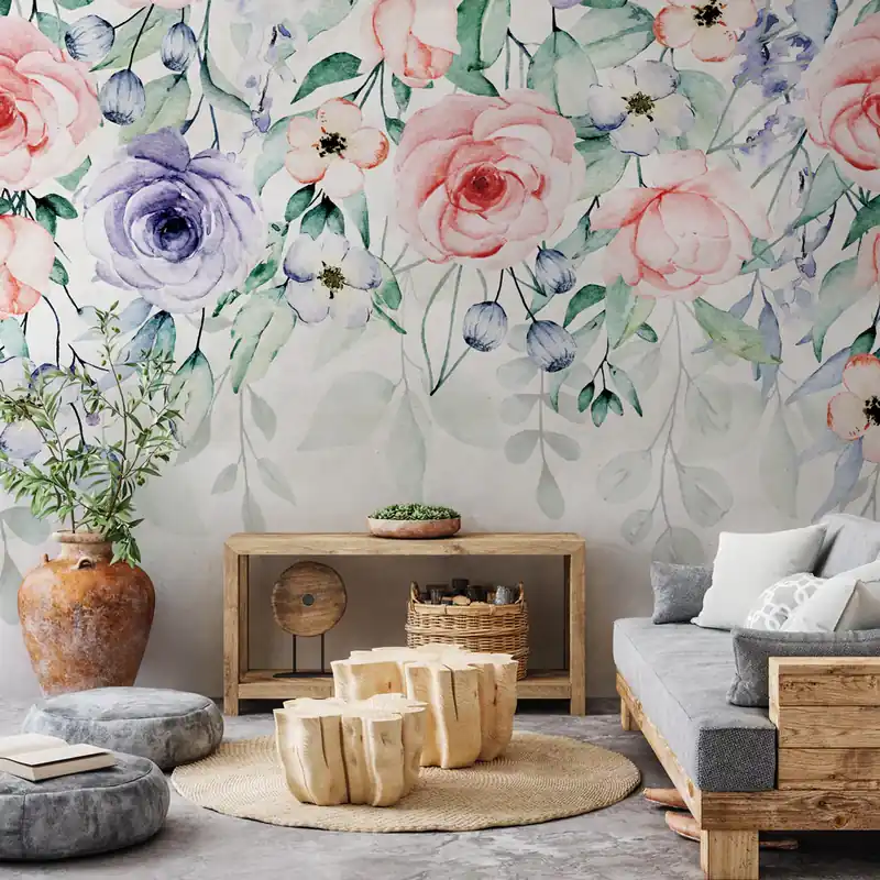 Koop Vandaag Carta da parati Romantic roses - TNT Effetto Muro / 100x300 cm