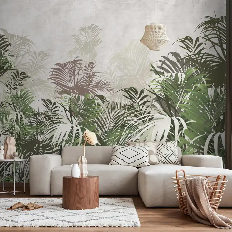 Koopje Carta da parati Foresta tropicale - TNT Effetto Muro / 100x300 cm