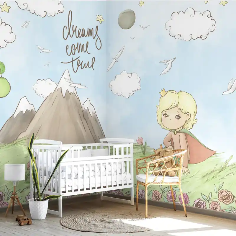 Carta da parati Piccolo Principe Dreams - Piccolo Principe e le Rose / Carta da parati liscia / 100x300 cm Koop Online