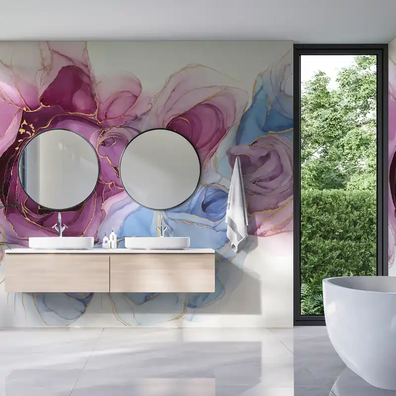 Carta da parati in Fibra di Vetro Chic Rose - 100% Fibra di vetro / 95x300 cm Rechtstreeks Van De Fabrikant