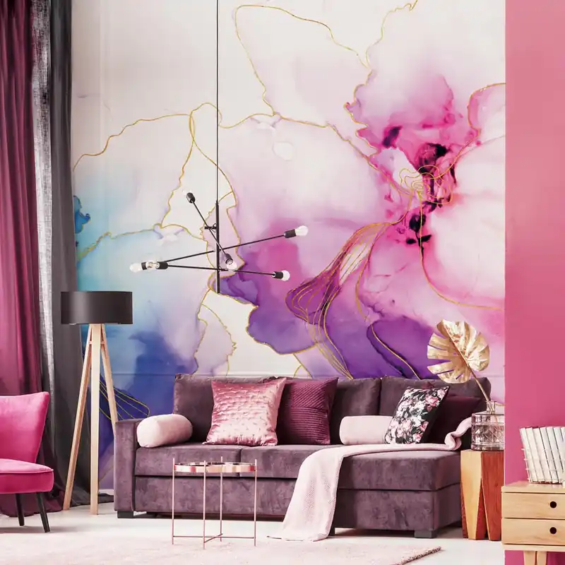 Carta da parati Fiori d‘acqua - TNT Effetto Muro / 100x300 cm Beperkte Voorraad