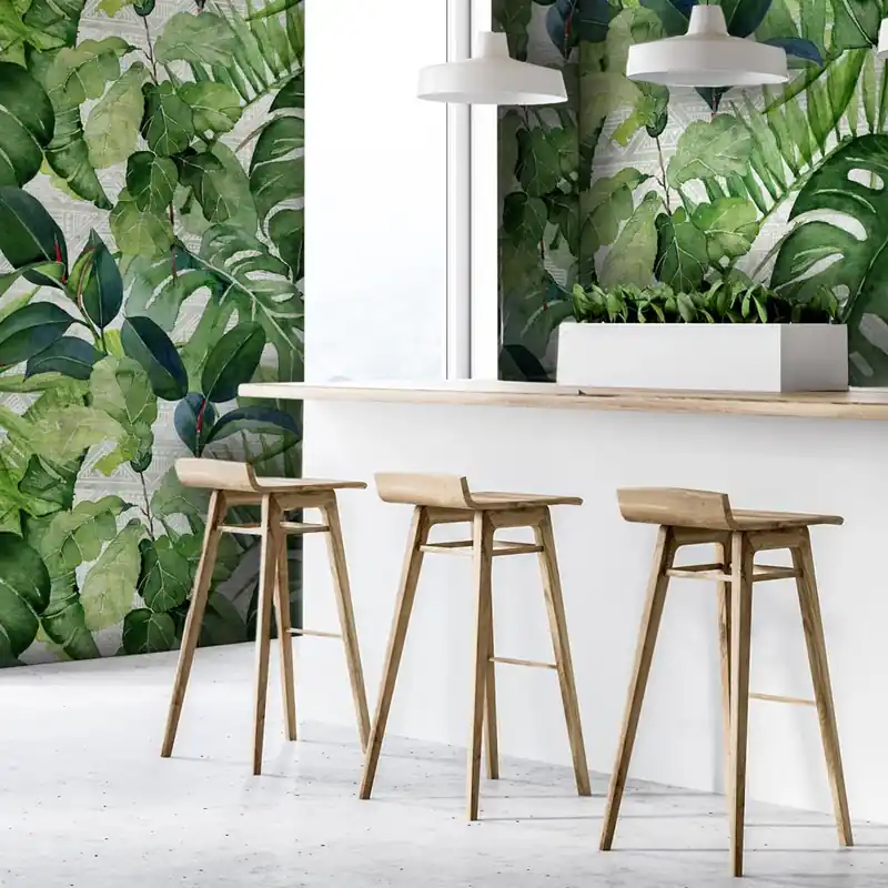 Carta da parati in Fibra di Vetro Jungle leaves - 100% Fibra di vetro / 95x300 cm Direct Verzonden