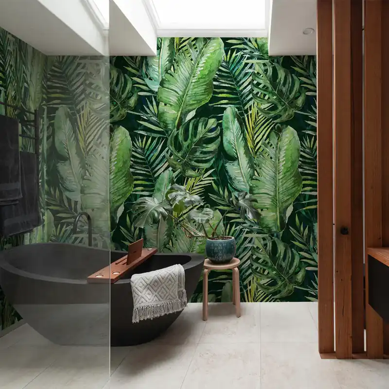 Carta da parati in Fibra di Vetro Tropical palm - 100% Fibra di vetro / 95x300 cm Gratis Retour