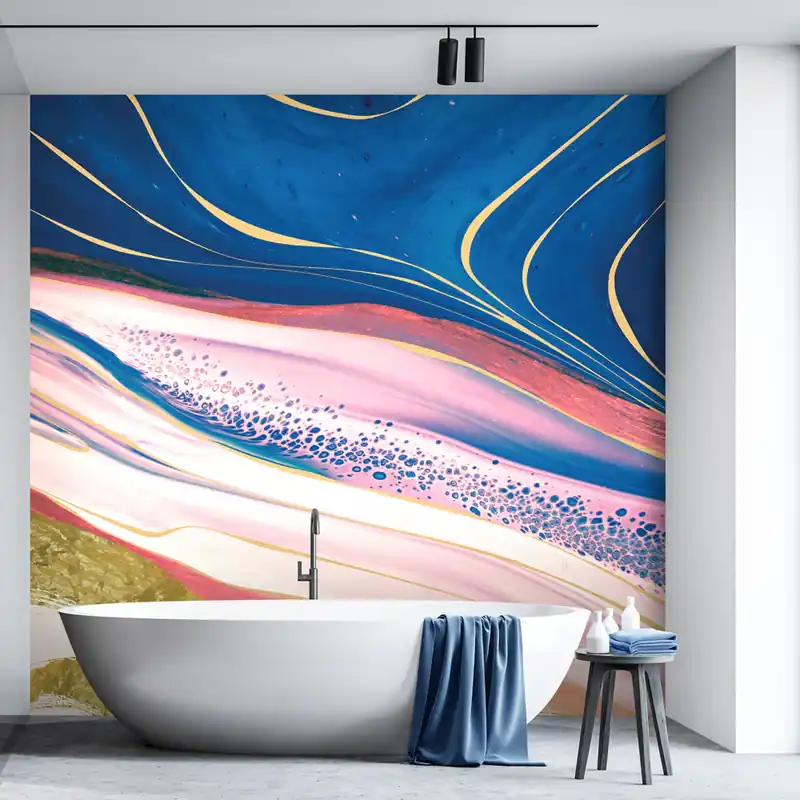 Laatste Versie Carta da parati in Fibra di Vetro Ink wave - 100% Fibra di vetro / 95x300 cm