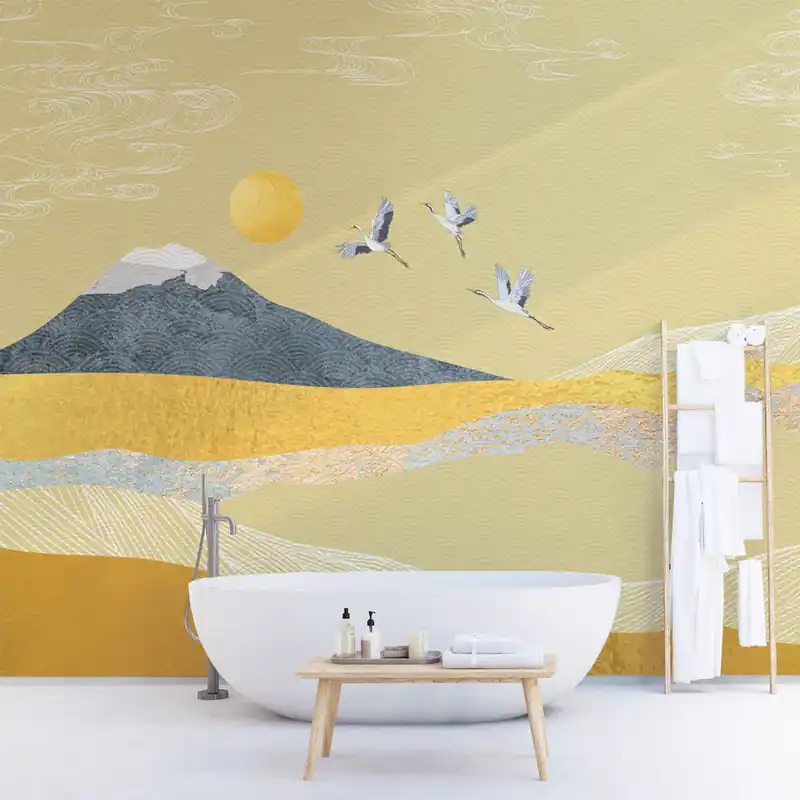 Beste Prijs Carta da parati in Fibra di Vetro Monte Fuji - 100% Fibra di vetro / 95x300 cm