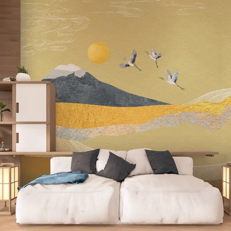 Beste Prijs Carta da parati Monte Fuji - TNT Effetto Muro / 100x300 cm