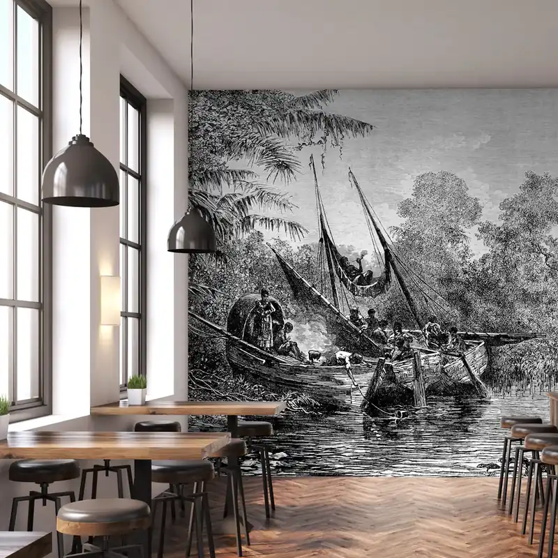 Bestel Nu Carta da parati On the river engraved - TNT Effetto Muro / 100x300 cm