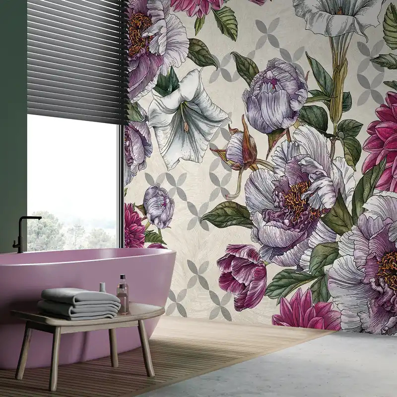 Lage Kosten Carta da parati in Fibra di Vetro Bouquet di fiori - 100% Fibra di vetro / 95x300 cm