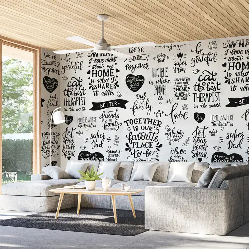 Aanbieding Carta da parati Aforismi famiglia - TNT Effetto Muro / 100x300 cm
