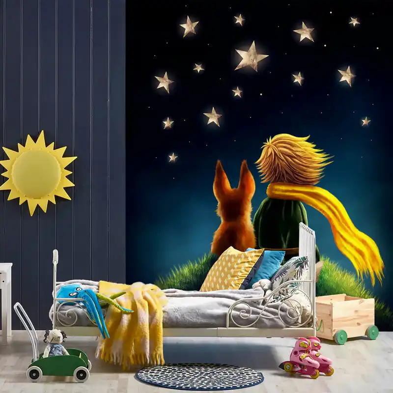 Voordeelprijs Carta da parati Il Piccolo principe e la volpe - Carta da parati liscia / 100x300 cm