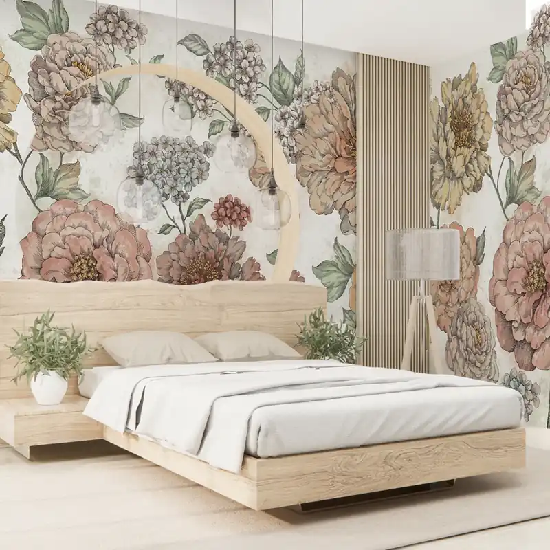 Carta da parati Rosa acquerello - TNT Effetto Muro / 100x300 cm Merkproduct