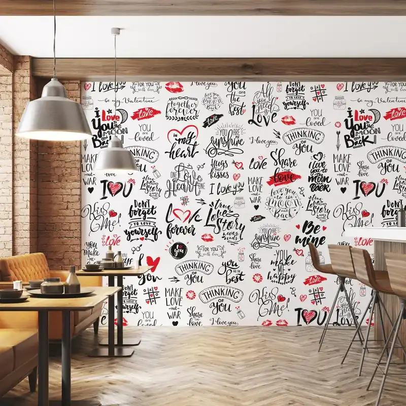 Carta da parati Aforismi Love - TNT Effetto Muro / 100x300 cm Actieprijs