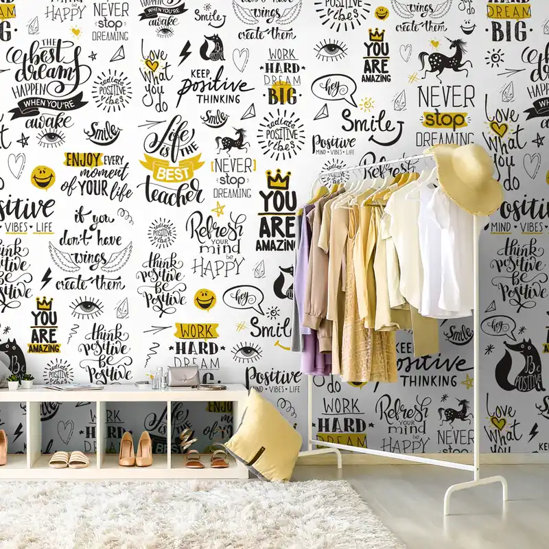 Flitsaanbieding Carta da parati Be Positive - TNT Effetto Muro / 100x300 cm
