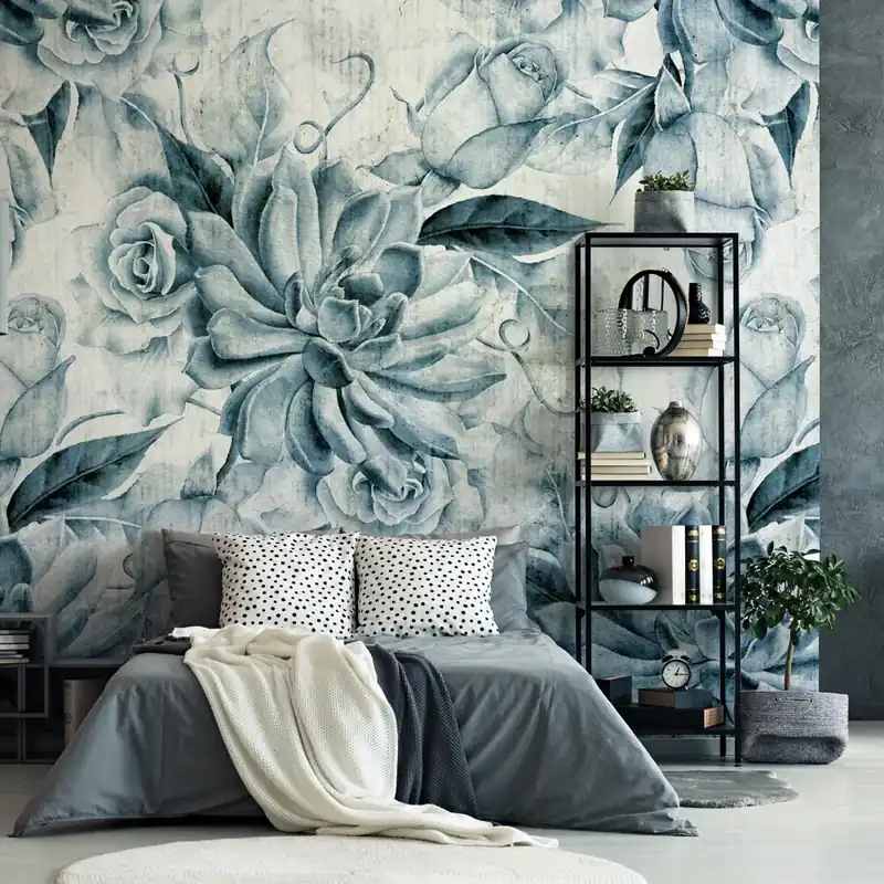 Bestel Nu Carta da parati Rose e magnolie - TNT Effetto Muro / 100x300 cm