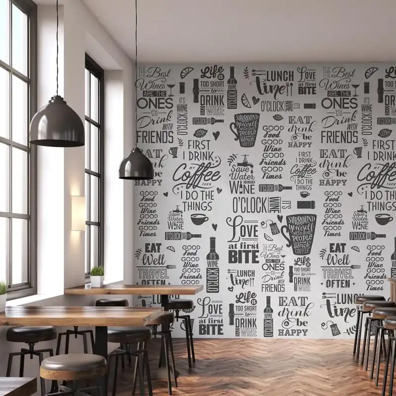Carta da parati Aforismi cucina - TNT Effetto Muro / 100x300 cm Gratis Retour