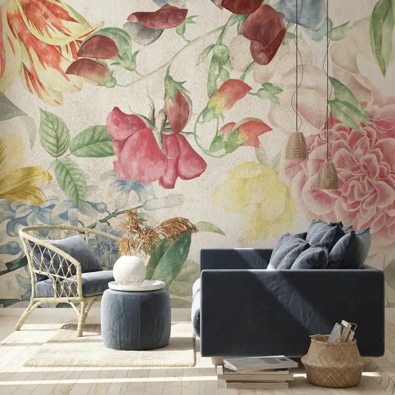Goedkoop Carta da parati Affresco floreale - TNT Effetto Muro / 100x300 cm
