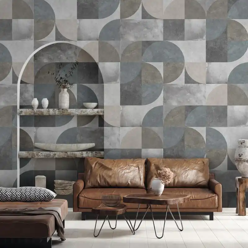 Cubismo Rotolo Carta da Parati - Finitura Liscia / 50x300 cm Bestel Nu