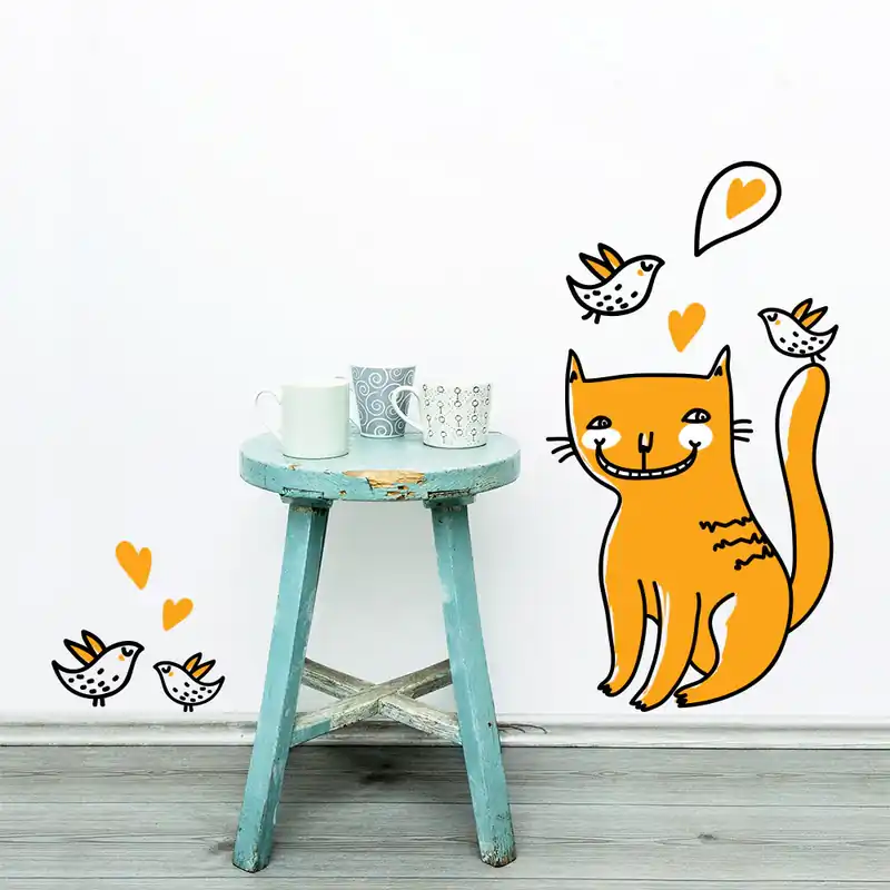 Aanbieding Gatto con uccellino