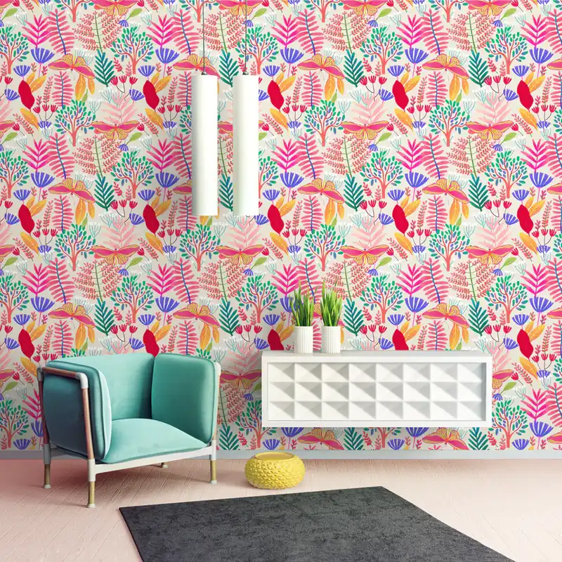 Giardino magico Rotolo Carta da Parati - Finitura Liscia / 50x700 cm Tijdelijk Beschikbaar