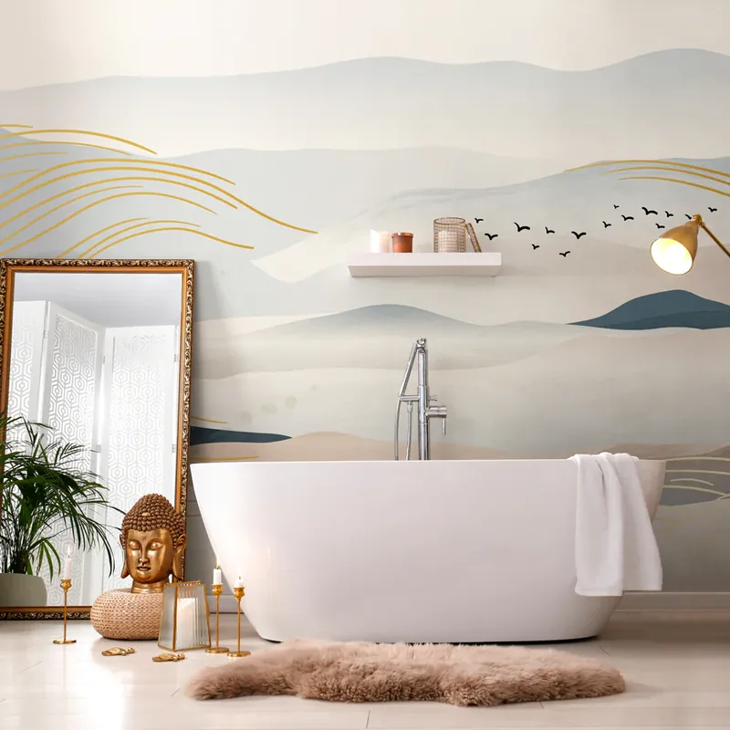 Beperkte Voorraad Carta da parati in Fibra di Vetro Paesaggio orientale - 100% Fibra di vetro / 95x300 cm