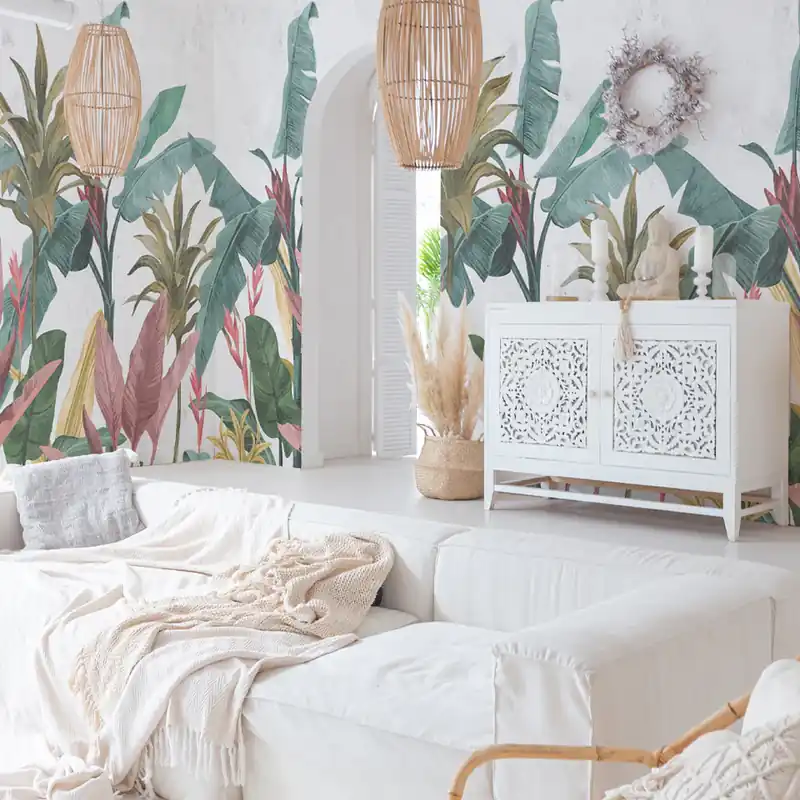 Meest Verkocht Carta da parati Fogliame tropicale - TNT Effetto Muro / 100x300 cm