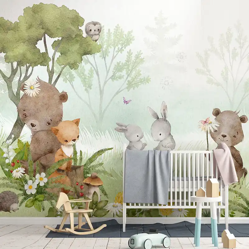 Carta da parati Vita nel bosco - Carta da parati liscia / 100x300 cm Populair