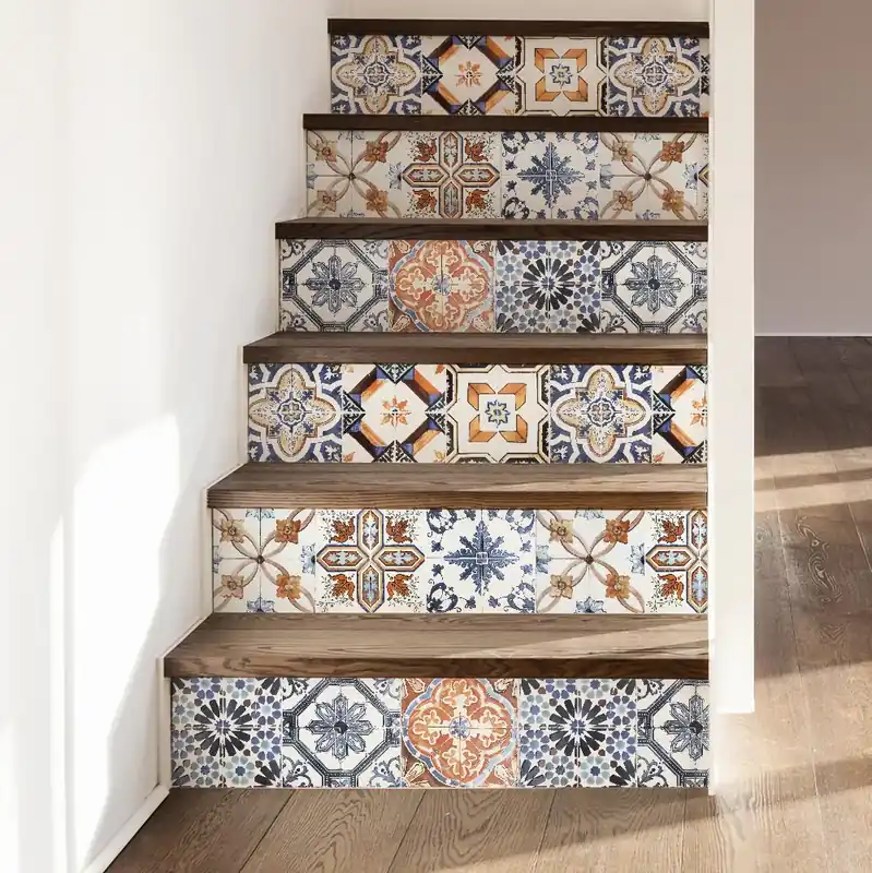Bestseller Adesivi per Scale Fantasia di azulejos - 17 cm / 5 fasce da 80 cm