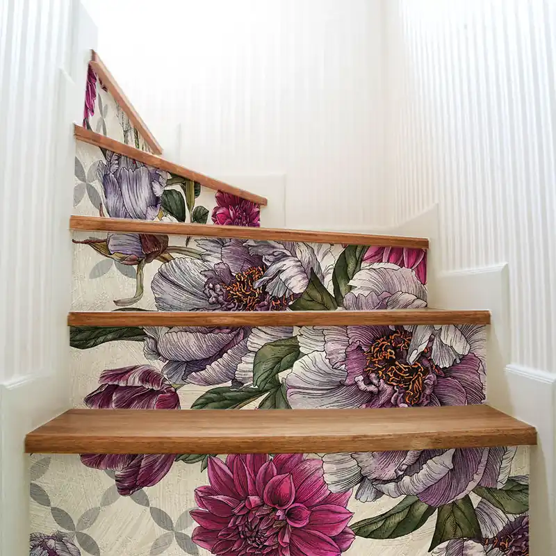 Adesivi per Scale Bouquet di fiori - 17 cm / 5 fasce da 80 cm Uitverkoop