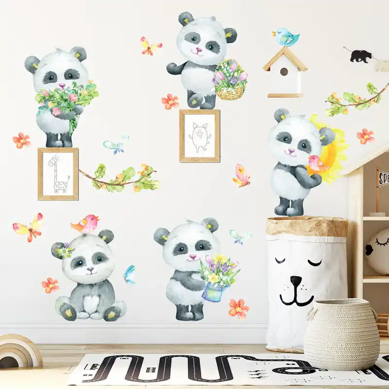 Dolci panda nella foresta - 120x30 cm Koopje