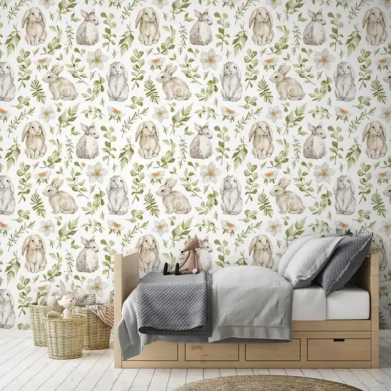 Rabbit Rotolo Carta da Parati - Finitura Liscia / 50x700 cm Nieuw
