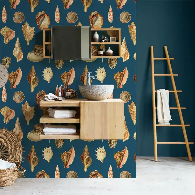 Snelle Levering Shells dark Rotolo Carta da Parati - Finitura Liscia / 50x700 cm