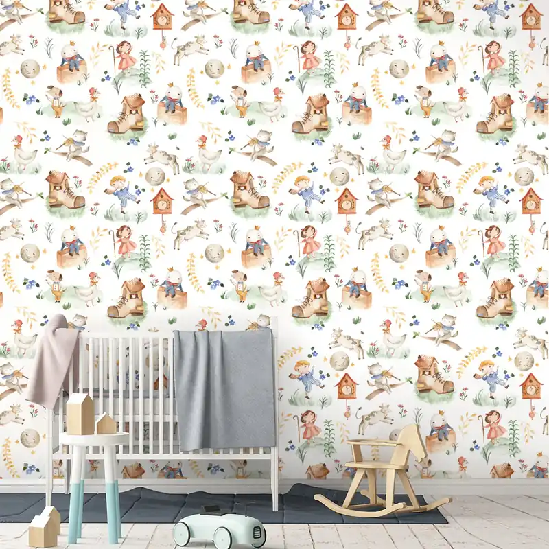 Parati Gnomi Rotolo Carta da Parati - Finitura Liscia / 50x700 cm Finale Uitverkoop