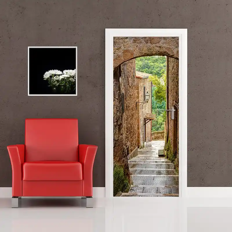 Porta scorcio nel borgo - 60 cm / 200 cm Snelle Levering